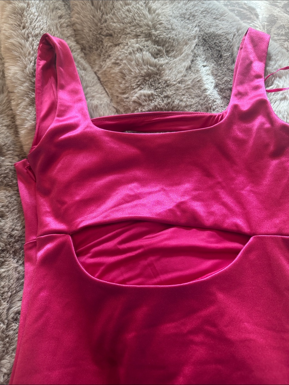 Guess Hot Pink Square-Neck Mini Dress - Picture 8 of 9